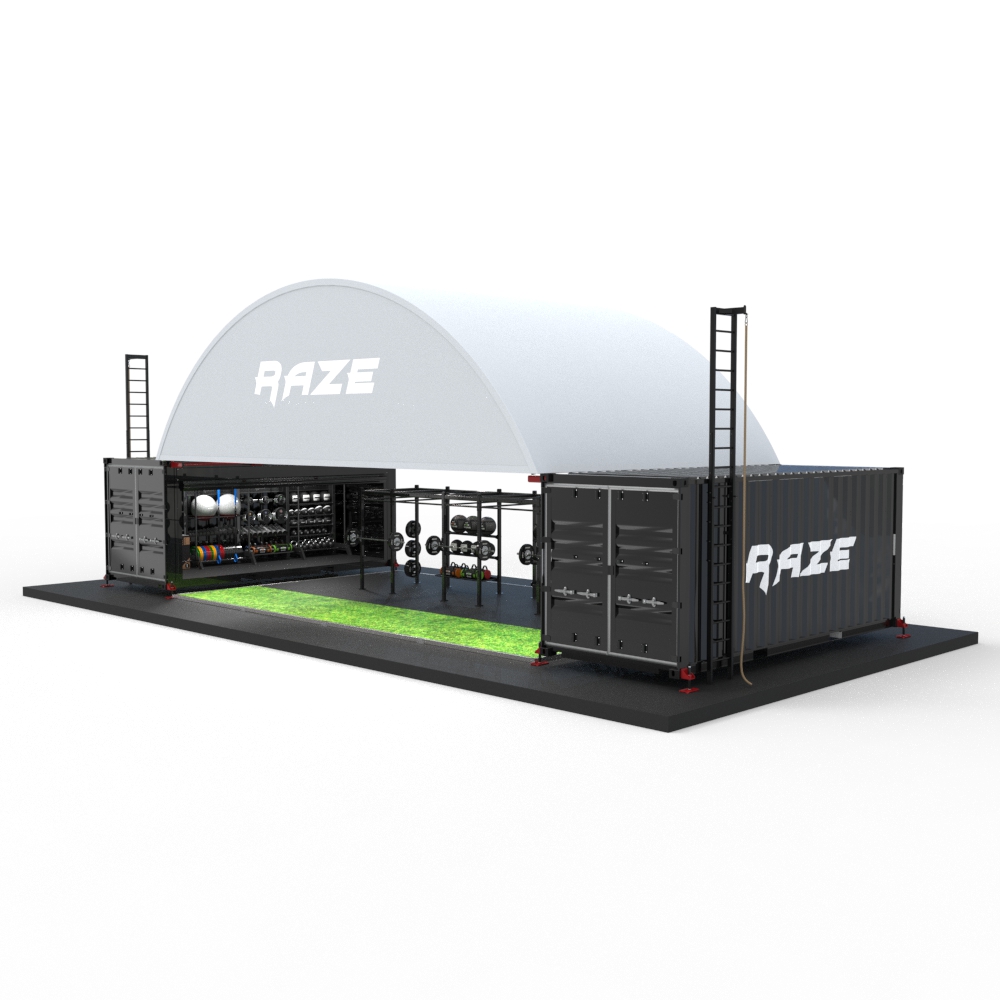 RAZE container gym with canopy