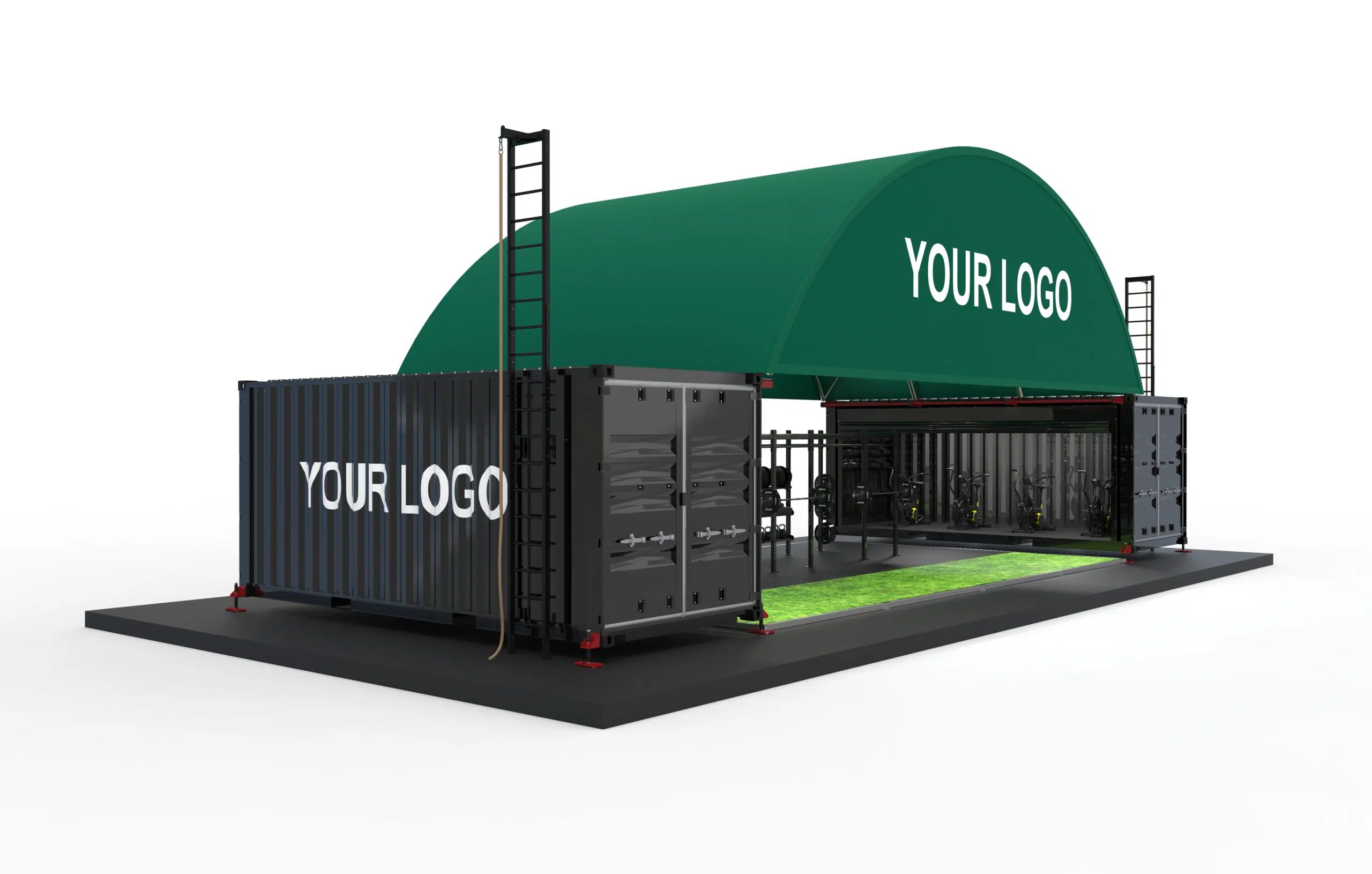 RAZE container gym with canopy