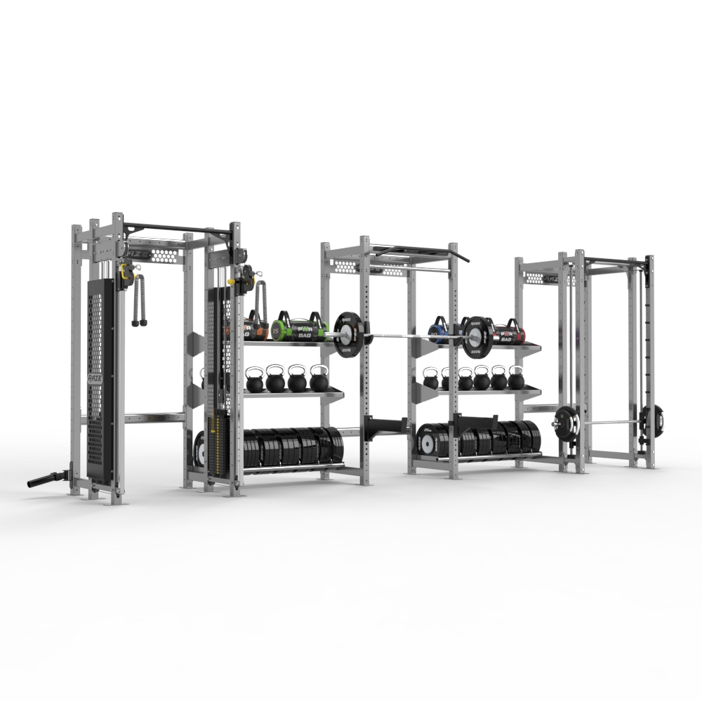 Raze shadow series rack with cable station and smith machine